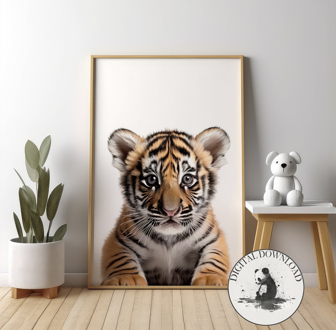 Tiger Cub Wall Art - DIGITAL DOWNLOAD, Cute Tiger Cub Illustration ...