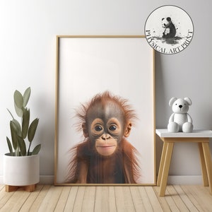 Baby Orang-Utan Wandkunst - PHYSICAL PRINT, Tier Illustration, Kinderzimmer Wand Dekor, Säugling Kinderzimmer Kunst, Matt Poster