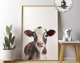 Décoration murale vache pour chambre d'enfant, impression physique