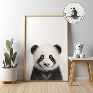 Baby Panda Bear Wall Art - PHYSICAL PRINT , Animal Illustration, Nursery Wall Decor, Infant Nursery Art, Matte Poster
