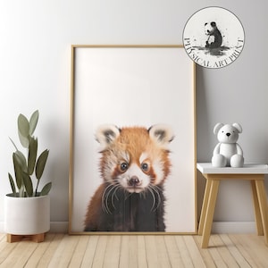 Red Panda Wall Art - PHYSICAL PRINT , Animal Illustration, Nursery Wall Decor, Infant Nursery Art, Matte Poster