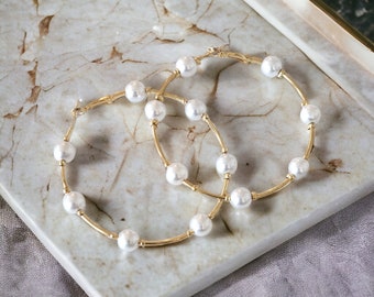Pearl Hoop Earrings