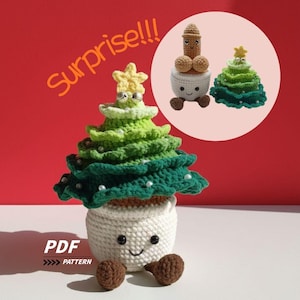 Grappig haakpatroon kerstboom, verrassingscadeau (pdf-patroon)