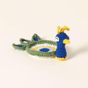 Crochet Peacock Pattern, Crochet Coasters Pattern Peacock, Crochet Peacock Feather, Crochet Bird Pattern Gifts for Crocheter