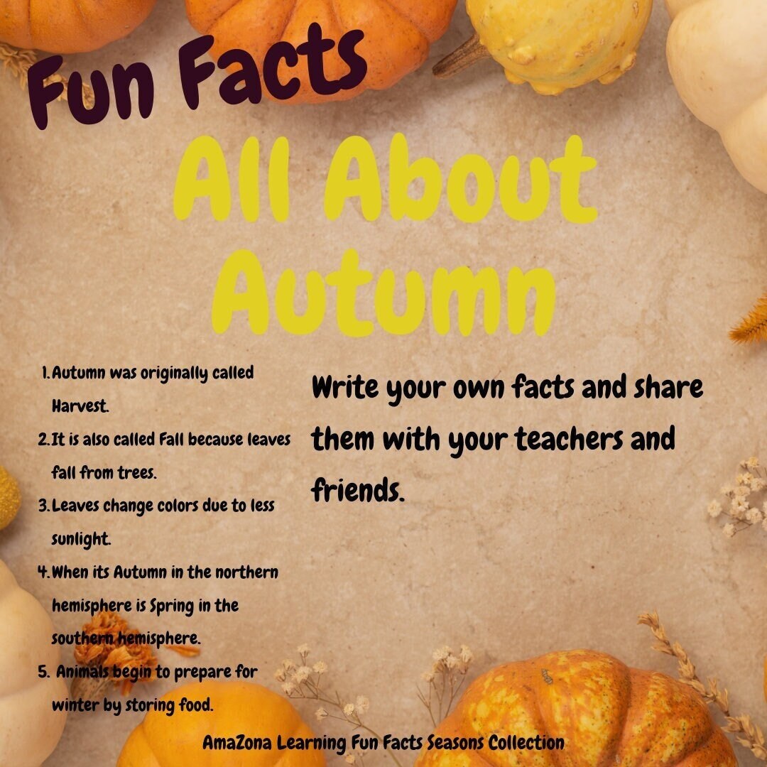 Fun Facts About Autumn Printable Etsy
