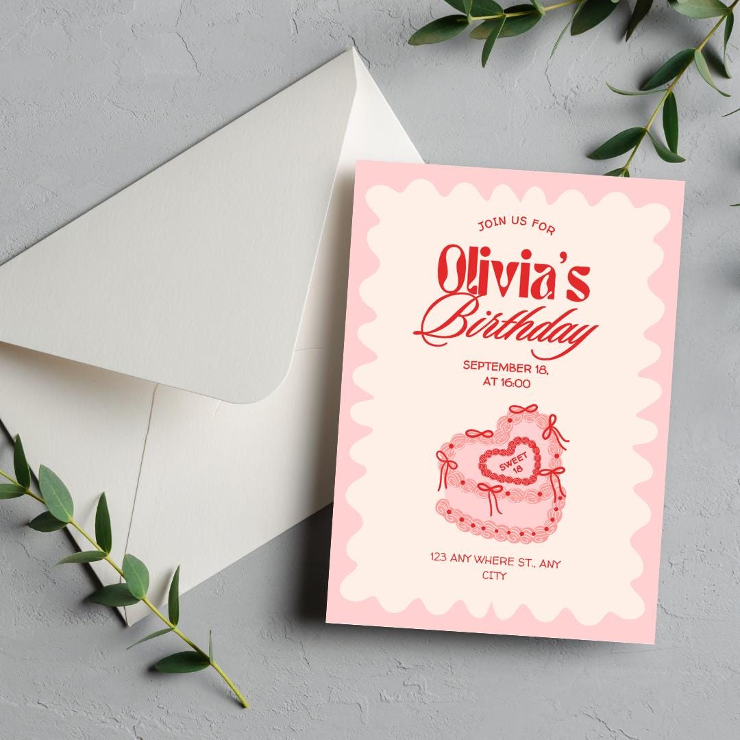 Editable Birthday Invitation, Canva Template, Printable Party Invite ...
