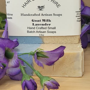 Lavender Goat&#39;s Milk Soap Bar, Handmade Soap With Essential Oils, Lavender Soap, Lavender Tallow, Cold processed soap, Soap Gifts, Bridal