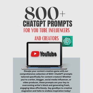 Desbloqueie inspiração infinita: mais de 800 solicitações ChatGPT para criadores de conteúdo!