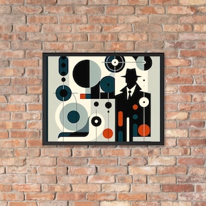 Spy Wall Art Mid-Century Modern Decor, Retro Office Wall Art, Poster interno di casa di ispirazione vintage Poster di carta fotografica incorniciato
