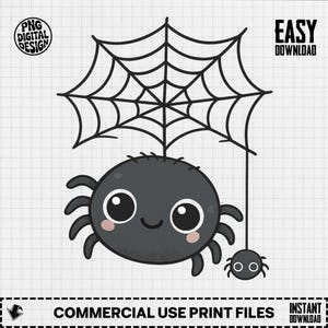 Cute Spider Png, Spider Web Clipart, Halloween Spider Png, Spider Sublimation, Kids Halloween Png, Digital Download