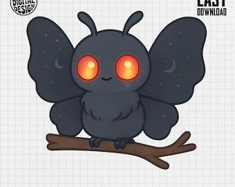 Mothman PNG, Cryptid Png, Cute Mothman, Moth Clipart, Cryptid Sublimation, Digital Download, Cute Cryptid Design