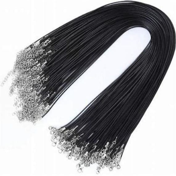 5/10/25/50/100pcs Necklace Cord 1.5mm Waxed Necklace Cord with Clasp Bulk Necklace Bracelet Chains Necklace Strings Rope Hemp Cord