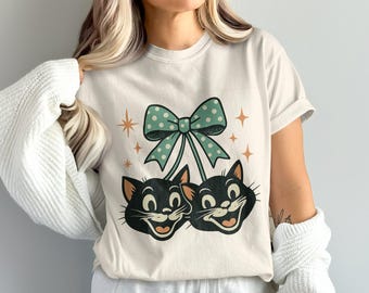 レトロなハロウィン黒猫ピエロPNG | 1950年代のヴィンテージ