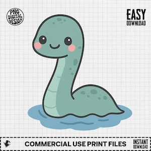 Monster van Loch Ness png, clipart van Nessie, schattig monster png, sublimatie van meermonster, digitale download, ontwerp mythisch wezen