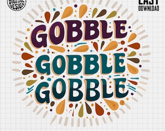 Gobble Gobble Gobble png, herfstsublimatieontwerp, Thanksgiving png, herfst clipart, digitale download, Thanksgiving ontwerp
