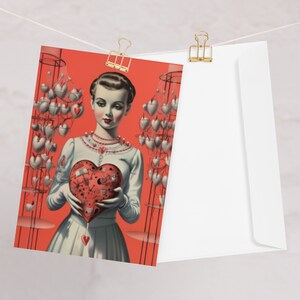 Poème de carte de voeux coeur en plâtre, carte d'amour, carte de Saint-Valentin, cartes de voeux effrayantes, gothique, propre