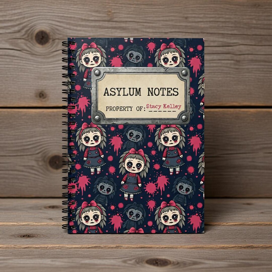 Personalized Creepy Doll Journal, Asylum Notes Horror Notebook, Spooky ...