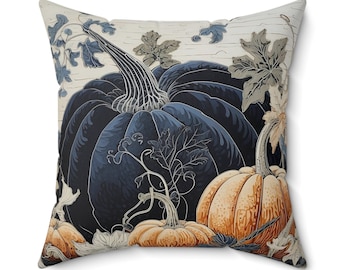 Navy Pumpkin Pillow Faux Suede Soft Cozy Throw Pillow Fall Decor Autumn Pillow Housewarming Gift Thanksgiving Decoration Harvest Decor