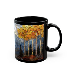 Fall Mountain Mug Aspen Trees Stained Glass Aesthetic Rocky Mountains Coffee Mug Autumn Colorado Aspens Gift for Hiker Camper Nature Lover image 10