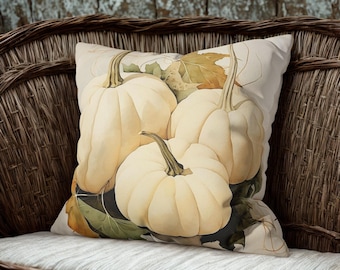 Cream Pumpkin Pillow Cover Fall Throw Pillowcase Harvest Farmhouse Thanksgiving Decor Cozy Autumn Accent