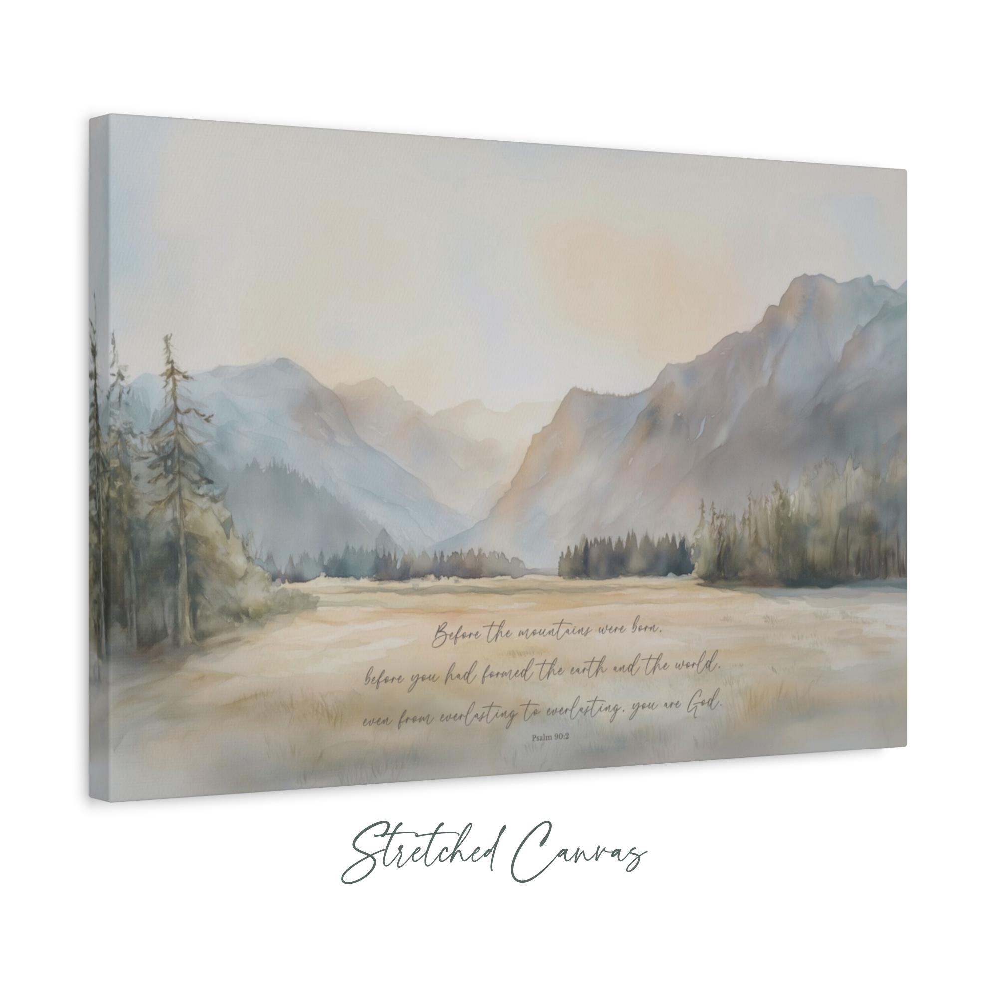 Christian Mountain Wall Art Bible Verse Scripture Landscape Canvas ...