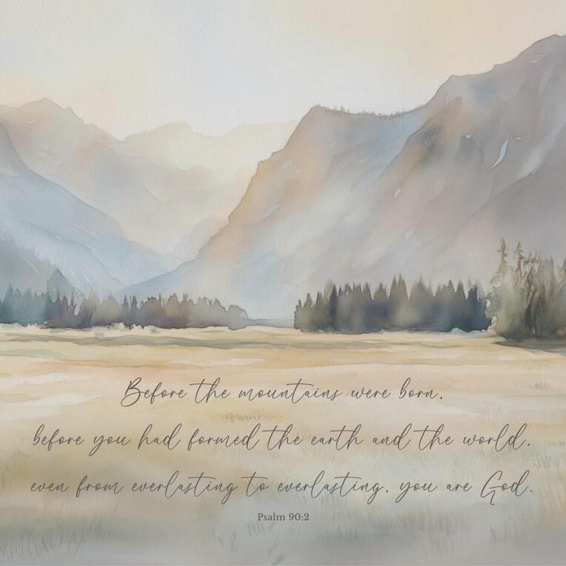 Christian Mountain Wall Art Bible Verse Scripture Landscape Canvas ...