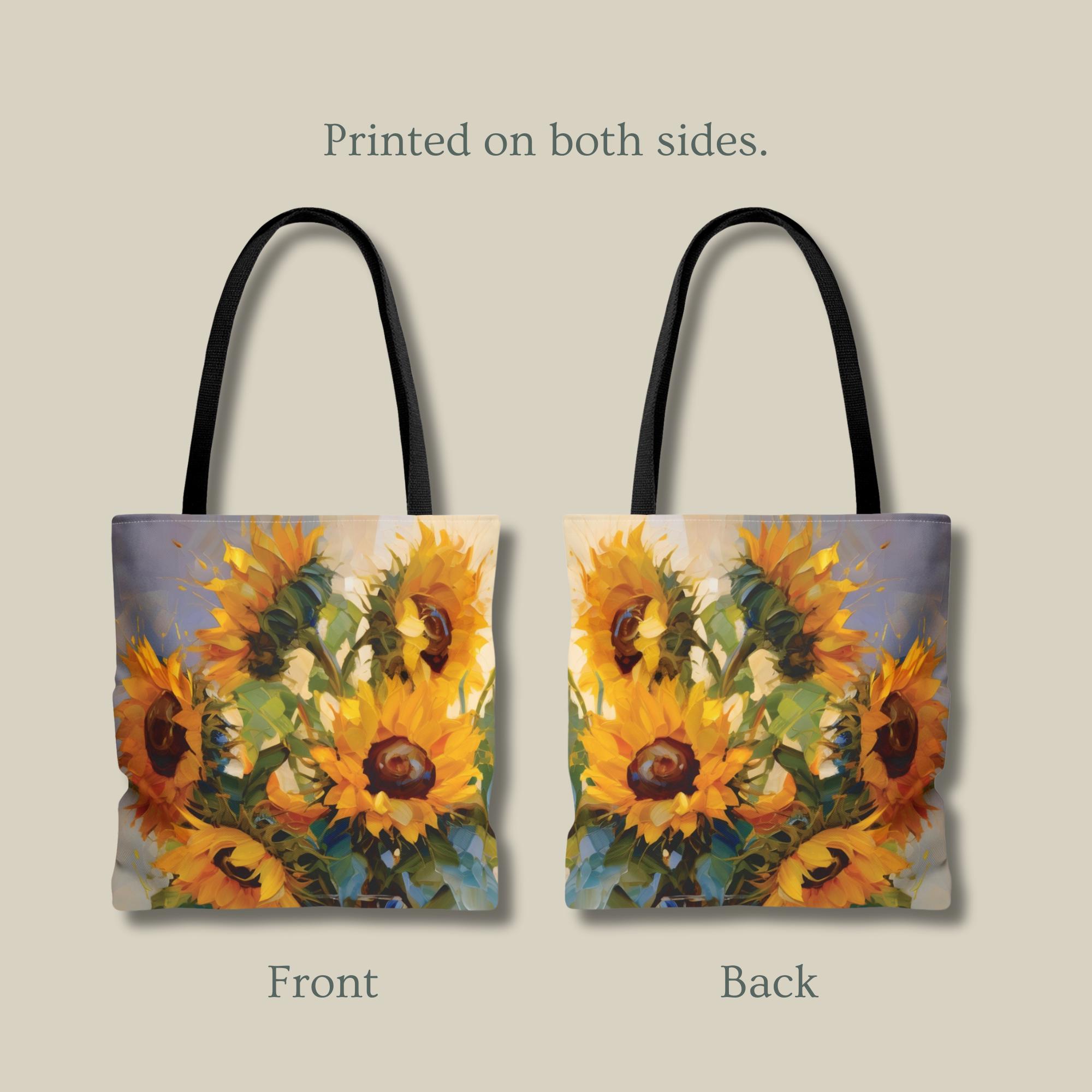 Sunflower Tote Bag Floral Canvas Travel Totes, Botanical Book Bible ...