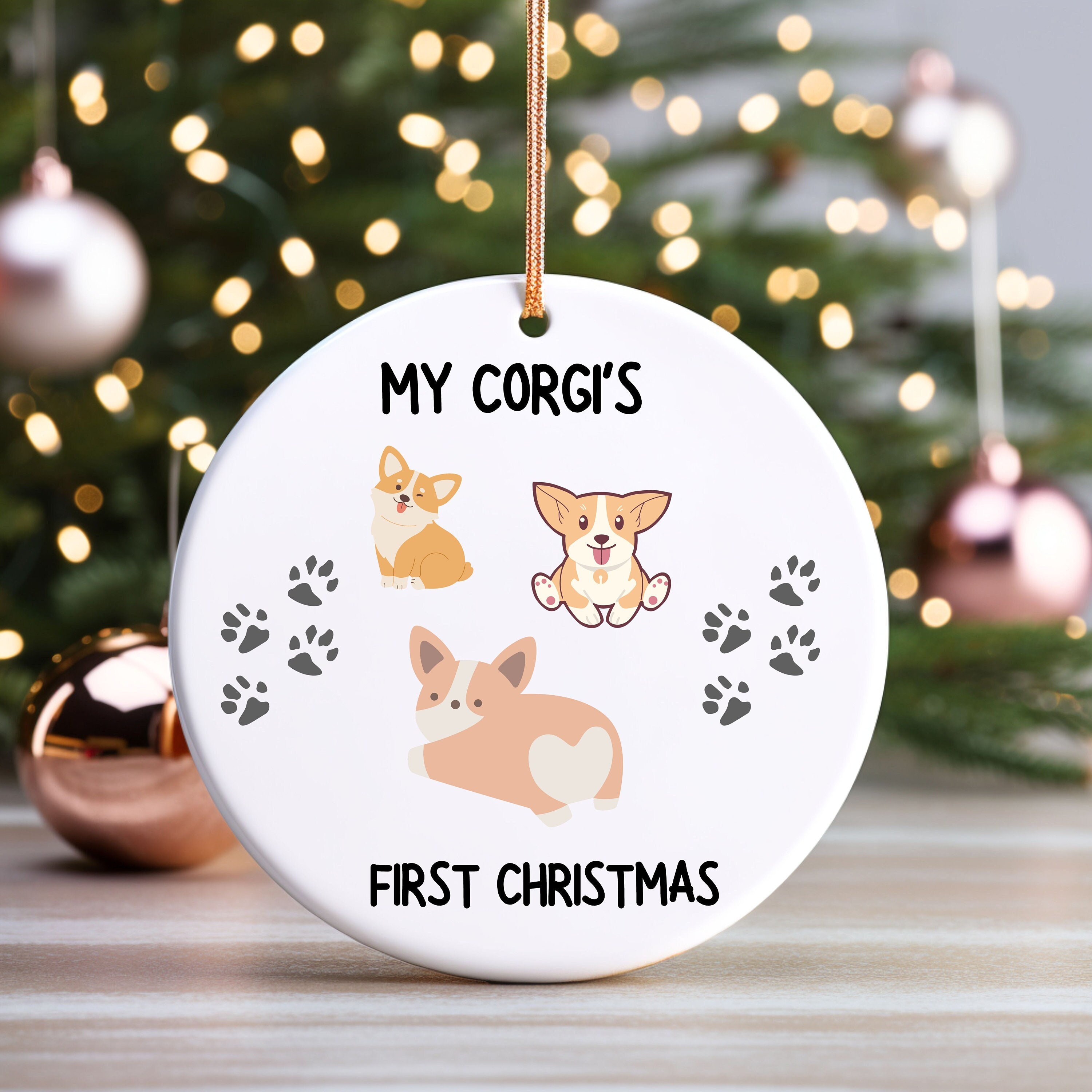 Corgi first christmas ornament Clearance