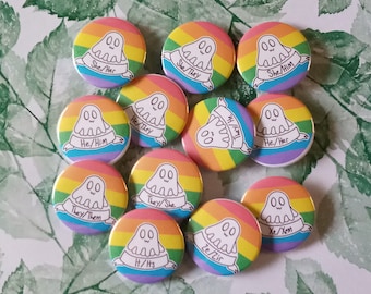 OctoPride- Pronoun pins