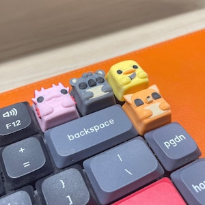 3D Printed Artisan Keycaps - Cute Animal Collection - Killer Duck, Koala, Axolotl, Fox - Cherry MX Compatible Mechanical Keyboard Keys