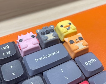3D gedruckte Artisan Tastenkappen - Cute Animal Collection - Killer Duck, Koala, Axolotl, Fuchs - Cherry MX kompatible mechanische Tastaturtasten