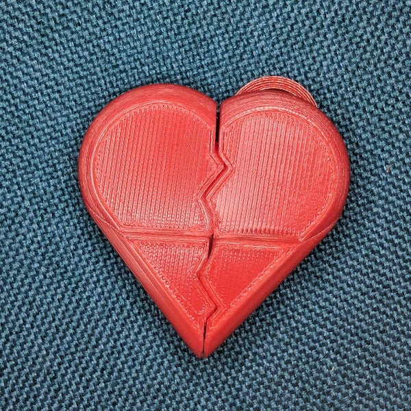 Transforming 3D Printed Heart Keychain - Multi-Functional Trinket Holder, Unique Love Pill Shape Gift
