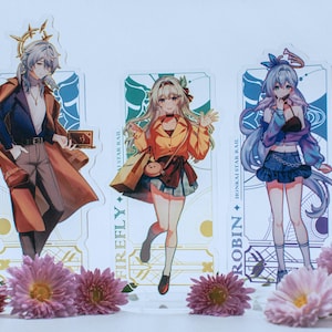 Honkai Star Rail Double Sided Acrylic Standees: Robin, Firefly, Sunday