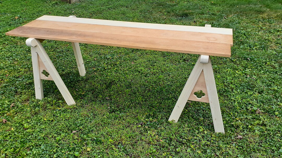 Poplar Medieval Style Trestle Table Legs Etsy