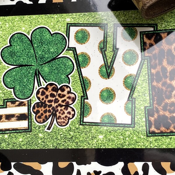 Love & Lucky St.Patrick's Day Wreath-Trendy Leopard Print Decor