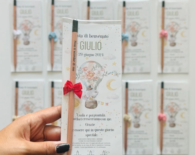 Personalized Seed Pencil Favors: Baptism, Christening, First Communion