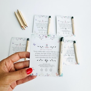 Segnaposto personalizzato con matita colorata piccola * Penna con semi personalizzata Regali di ringraziamento * Regali piantabili per gli invitati al matrimonio * Speciale ecologico