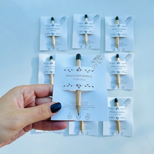 Piccola penna con semi personalizzata, regali di ringraziamento*Segnaposto personalizzato*Regali piantabili per gli invitati al matrimonio*Regali speciali ecologici per gli ospiti