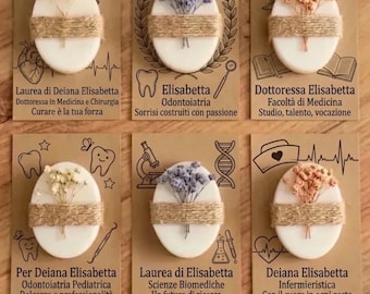 Saponette personalizzate per la scuola, con fiori secchi, regalo per l'insegnante ospite e per la laurea, stile rustico, classe 2026.