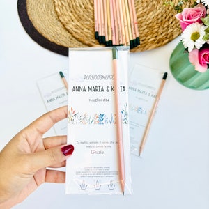 Penna con semi personalizzata Bomboniere di ringraziamento Bomboniera piantabile per gli invitati al matrimonio Bomboniere personalizzate ecologiche per gli ospiti