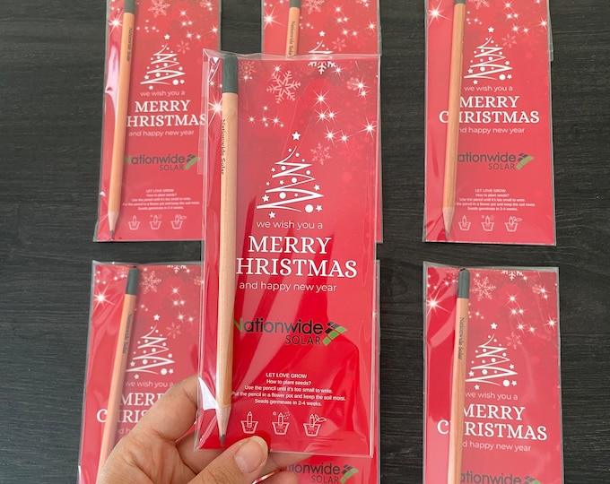 Personalized Christmas Seed Pencil Favors: Eco-Friendly Holiday Gifts