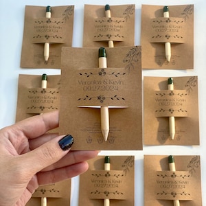 Mini segnaposto personalizzato *Penna con semi personalizzata Regali di ringraziamento*Regali piantabili per gli invitati al matrimonio*Regali speciali ecologici per gli ospiti
