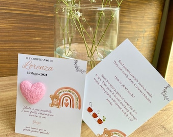 Bomboniere personalizzate con semi, con carta con semi piantabili, biglietto di ringraziamento per gli ospiti, segnaposto con semi, bomboniere per il battesimo