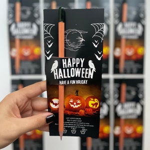 Halloween-Samenstift, Pflanzbares Geschenk für Halloween-Geschenk, personalisierter Samenstift Danke, kundenspezifische umweltfreundliche Bevorzugungen für Gäste