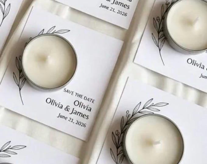Personalized  Candle Favors, Wedding, Baptism, Baby Shower Thank You Gift