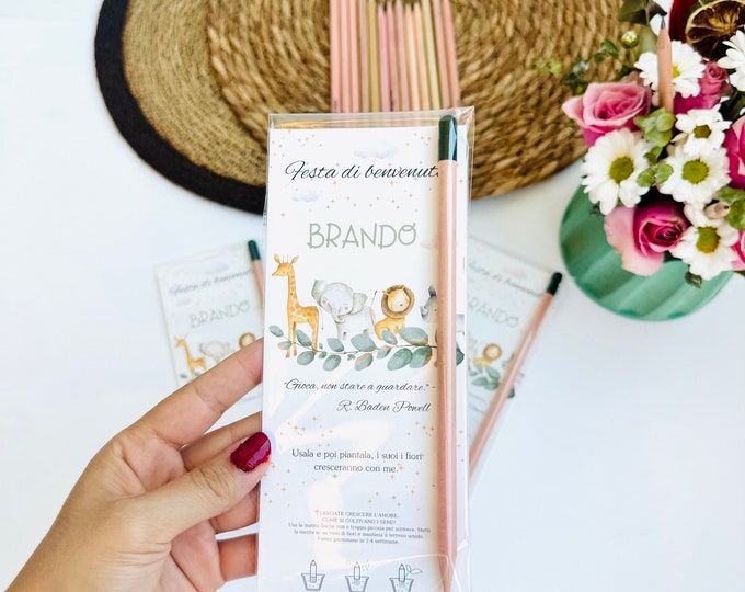 Personalized Pencil Favors: Christening, Baptism, Communion,Recyclable invitations, eco-friendly gifts, birthday gifts