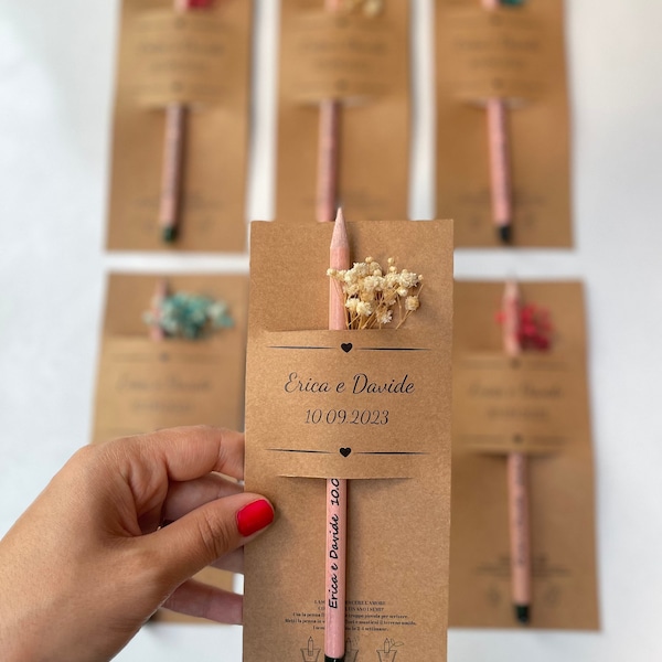 Personalized Wedding Gift,Customizable Wedding Favor For Guests, Wedding Thank You Favor, seed pencil, Save The Date