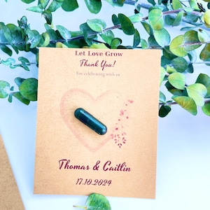 Personalisierte Samenkapsel-Samenkarte Dankeschön-Gastgeschenke Pflanzbare Gastgeschenke für Hochzeitsgäste Individuelle umweltfreundliche