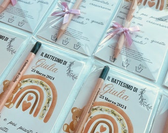 Regalo per bambini,Baby Shower,Festa di genere,Bomboniera piantabile per i bambini ospiti,Penna con semi personalizzata,Bomboniere di ringraziamento