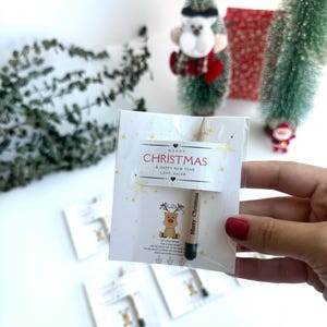 Piccolo segnaposto natalizio personalizzato *Regali di ringraziamento con penna per semi personalizzata*Regali piantabili per*Regali speciali ecologici per gli ospiti